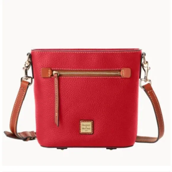 Dooney and Bourke Red Pebble Grain Small Zip Crossbody NWT - Picture 1 of 8